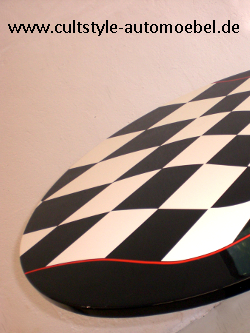 Cultstyle auto mbel Porschefelge Bistrotischplatte